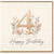 4th Birthday Card, Floral Happy Birthday Card for Age 4