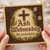 Ash Wednesday Blessings Greeting Card - Cross and White Lilies with Vintage Floral Border - Religious Lent Well Wishes - Elegant Christian Card