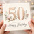 50th Birthday Card, Floral Happy Birthday Card with Pastel Flowers