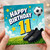 11th Birthday Card, Football Fan Happy Birthday Card