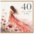 40th Birthday Card, Elegant Floral Birthday Card