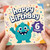 6th Birthday Card, Cute Monster Happy Birthday Card