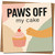 Funny Dog Birthday Card - Paws Off My Cake - 145mm x 145mm Square - Cute Cupcake Design - For Dog Lovers, Friends & Family, Includes Kraft Envelope