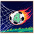 4th Birthday Card, Football Soccer Ball Goal Net Design