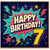 7th Birthday Card, Comic Book Style Happy Birthday Card