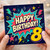 8th Birthday Card, Happy Birthday Comic Style Card