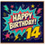 14th Birthday Card, Happy Birthday Comic Style Card