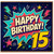 15th Birthday Card, Comic Style Happy Birthday Card