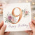 9th Birthday Card, Floral Happy Birthday Card