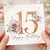 15th Birthday Card, Floral Rose Gold Number 15 Happy Birthday Card