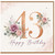 43rd Birthday Card, Floral Happy Birthday Card