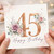 45th Birthday Card, Floral Happy Birthday Card for Her
