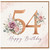 54th Birthday Card, Floral Happy Birthday Card