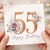 55th Birthday Card, Floral Happy Birthday Card