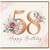 58th Birthday Card, Floral Happy Birthday Card
