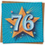 76th Birthday Card - Bold Star Design - 145mm x 145mm Square - Celebration Card, Includes Kraft Envelope