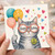3rd Birthday Card, Cute Cat Happy Birthday Card, 3 Today Birthday Card