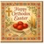 Happy Orthodox Easter Card - Traditional Red Eggs, Cross and Candles, Folk Border - Religious Spring Greeting
