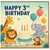 3rd Birthday Card, Cute Safari Animals Happy Birthday Card