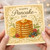 Happy Pancake Day Card - Syrup-Drizzled Stack with Butter, Berries and Lemon, Ornate Flourishes - Shrove Tuesday Greeting Card