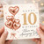 10th Birthday Card, Rose Gold Heart Balloons Happy 10th Birthday Card