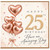 25th Birthday Card, Rose Gold Heart Balloons Happy 25th Birthday Card