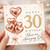30th Birthday Card, Rose Gold Heart Balloon Design, Have an Amazing Day