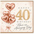 40th Birthday Card, Rose Gold Heart Balloon Happy 40th Birthday Card