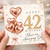 42nd Birthday Card, Happy 42 Birthday Card with Heart Balloons