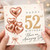 52nd Birthday Card, Happy 52nd Birthday Card with Rose Gold Heart Balloons, Have an Amazing Day