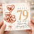 79th Birthday Card, Happy 79th Birthday Card for Her, Rose Gold Heart Balloon Design