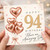 94th Birthday Card, Happy 94th Birthday Have an Amazing Day Heart Balloon Design