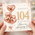 104th Birthday Card, Happy 104th Birthday Have an Amazing Day, Rose Gold Heart Balloon Design