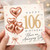 106th Birthday Card, with Rose Gold Heart Balloons and Have an Amazing Day Message