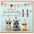 44th Birthday Card, Have a Fantastically Fabulous 44th Birthday Party Animals Card