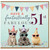51st Birthday Card, Funny Animal Party Card, Have a Fantastically Fabulous 51st