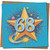 68th Birthday Card, Star Design, 145mm x 145mm Square Greeting Card, Bright Blue Confetti, Includes Kraft Envelope