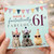 61st Birthday Card, Have a Fantastically Fabulous 61st Card, Party Animals Birthday Card