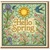 Hello Spring Greeting Card - Stained-Glass Style Sun, Swallow and Blossom Illustration - Seasonal Floral Card for Friends, Family and Colleagues