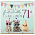71st Birthday Card, Fantastically Fabulous Party Animals Design