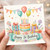1st Birthday Card, Cute Cake, Balloons, Gifts and Happy 1st Birthday Banner