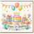 2nd Birthday Card, Cute Pastel Cake and Balloons Birthday Card