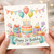 2nd Birthday Card, Cute Pastel Cake and Balloons Birthday Card