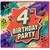 4th Birthday Card, 4th Birthday Party Card