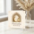 Ramadan Mubarak Greeting Card - Elegant Crescent Moon and Lantern Design with Arch and Star Details - Islamic Ramadan Wishes for Family and Friends
