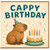 Birthday Card, Cute Cappy Birthday Card with Cake and Party Hat