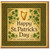 Happy St. Patrick's Day Card - Celtic Knotwork Border with Shamrocks and Golden Harp, Vintage Irish Greeting