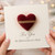 St Dwynwen's Day Card - For You - Red Heart with Celtic Knot Band - Elegant Welsh Love Card
