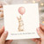 Birthday Card, Cute Rabbit Balloon New Baby Card