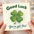 Birthday Card, Cute Four - Leaf Clover Encouragement Card, You've Got This